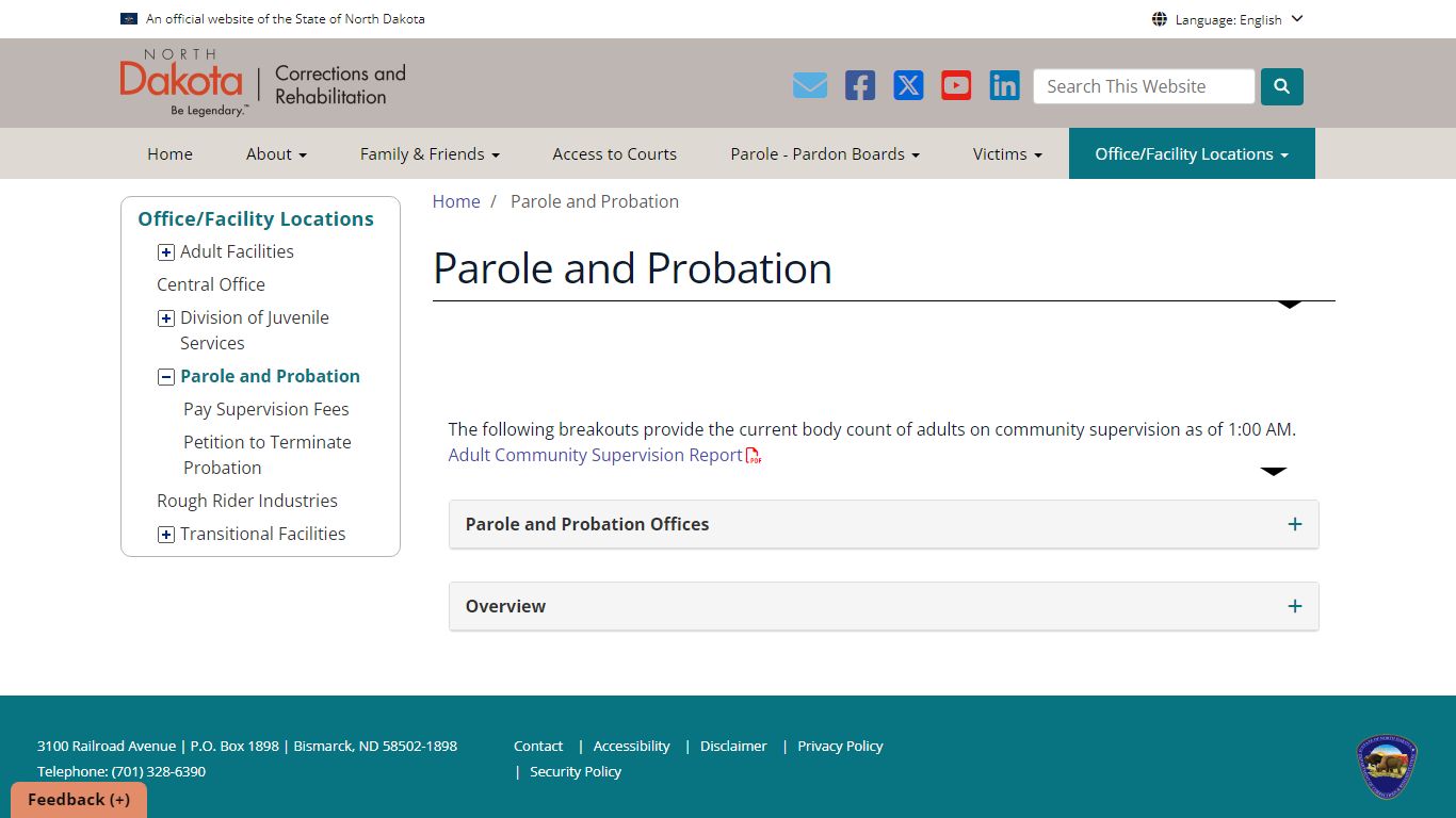 Parole and Probation | North Dakota Department of Corrections and ...