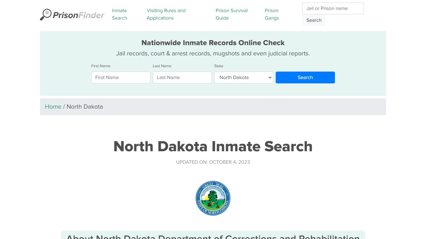North Dakota Inmate Search – North Dakota Department of Corrections and ...
